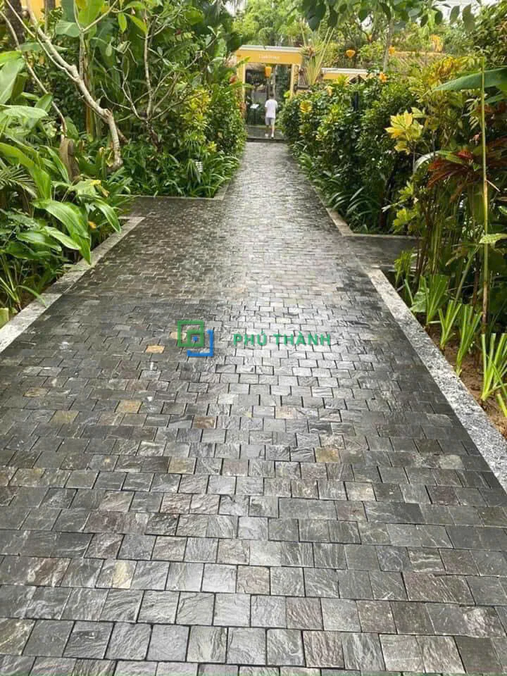 Lối đi resort lát đá slate