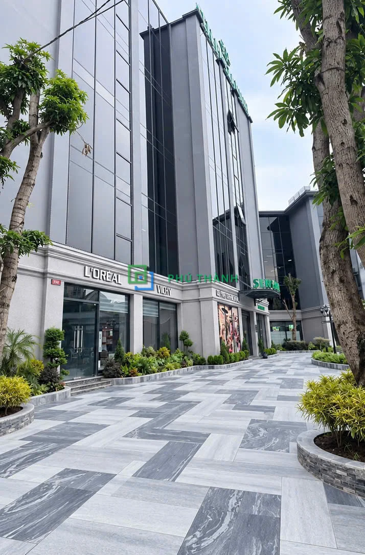 Phố thương mại lát đá sọc Quỳ Hợp kiểu xương cá